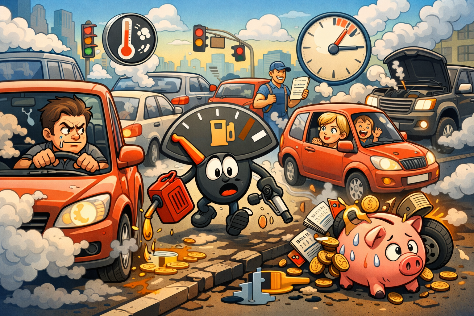 How much fuel do traffic jams and stop & go driving actually consume?