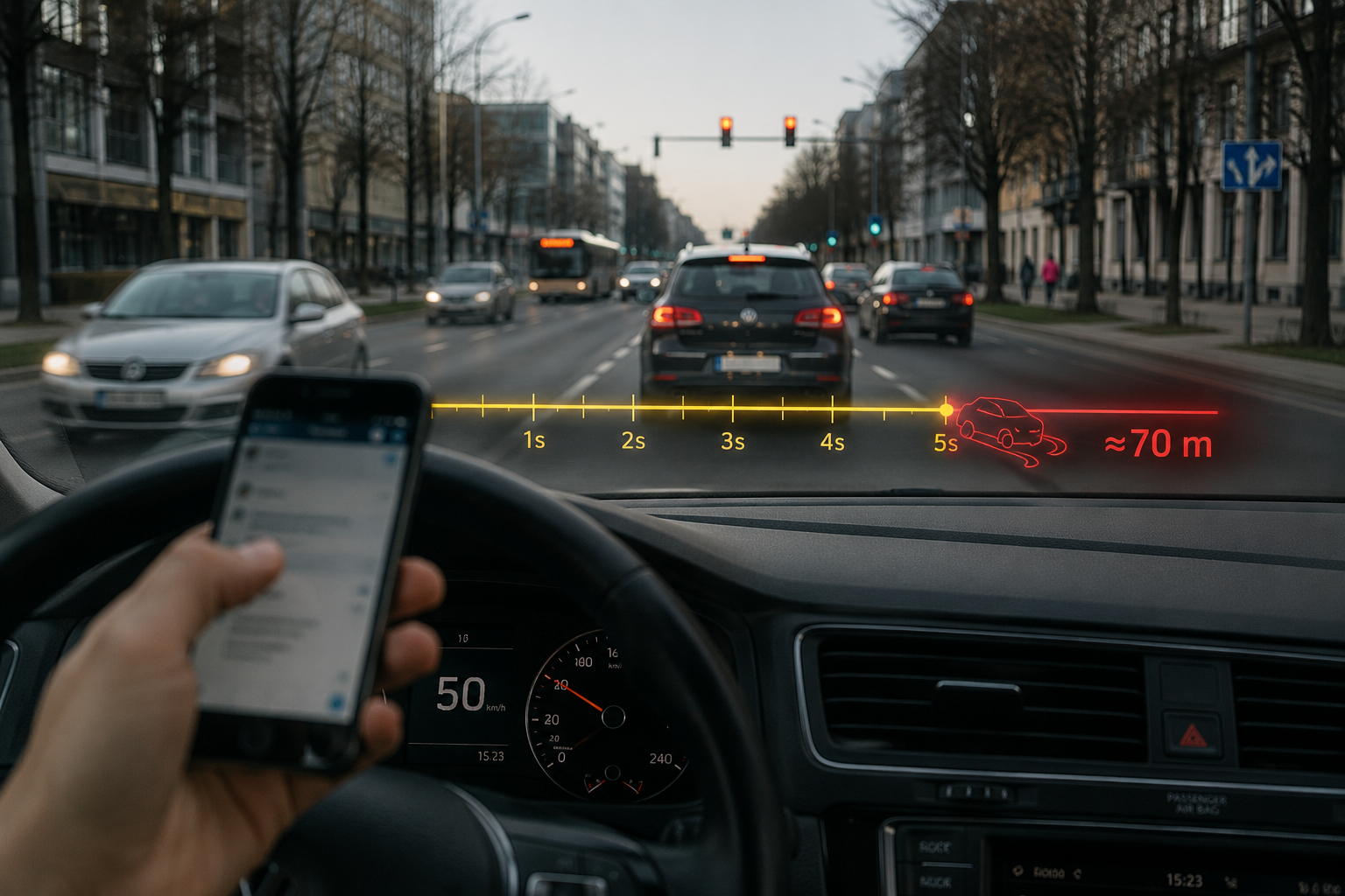 Five Invisible Seconds: How Far Does Your Car Travel While You Look at Your Phone?