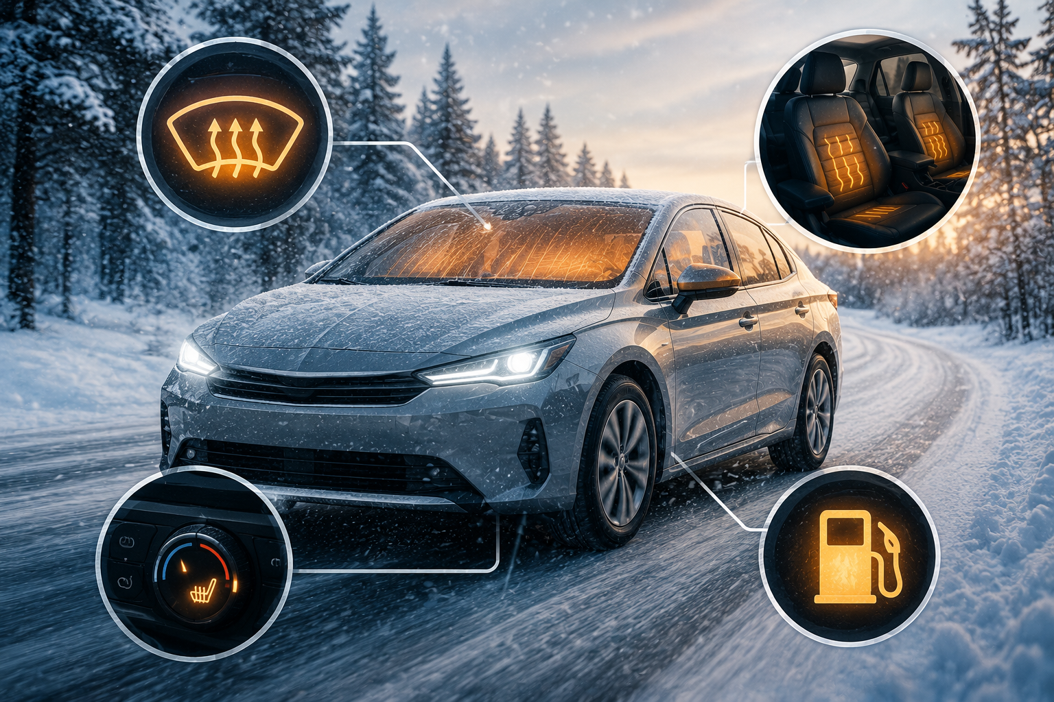 Winter Electrical Loads in a Car: How Much Fuel Do Cabin, Window and Seat Heating Use?